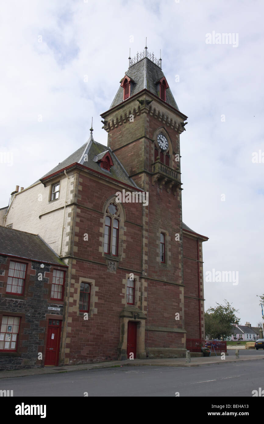 exterior of Wigtown town hall, Dumfries and Galloway, Scotland  September 2009 Stock Photo
