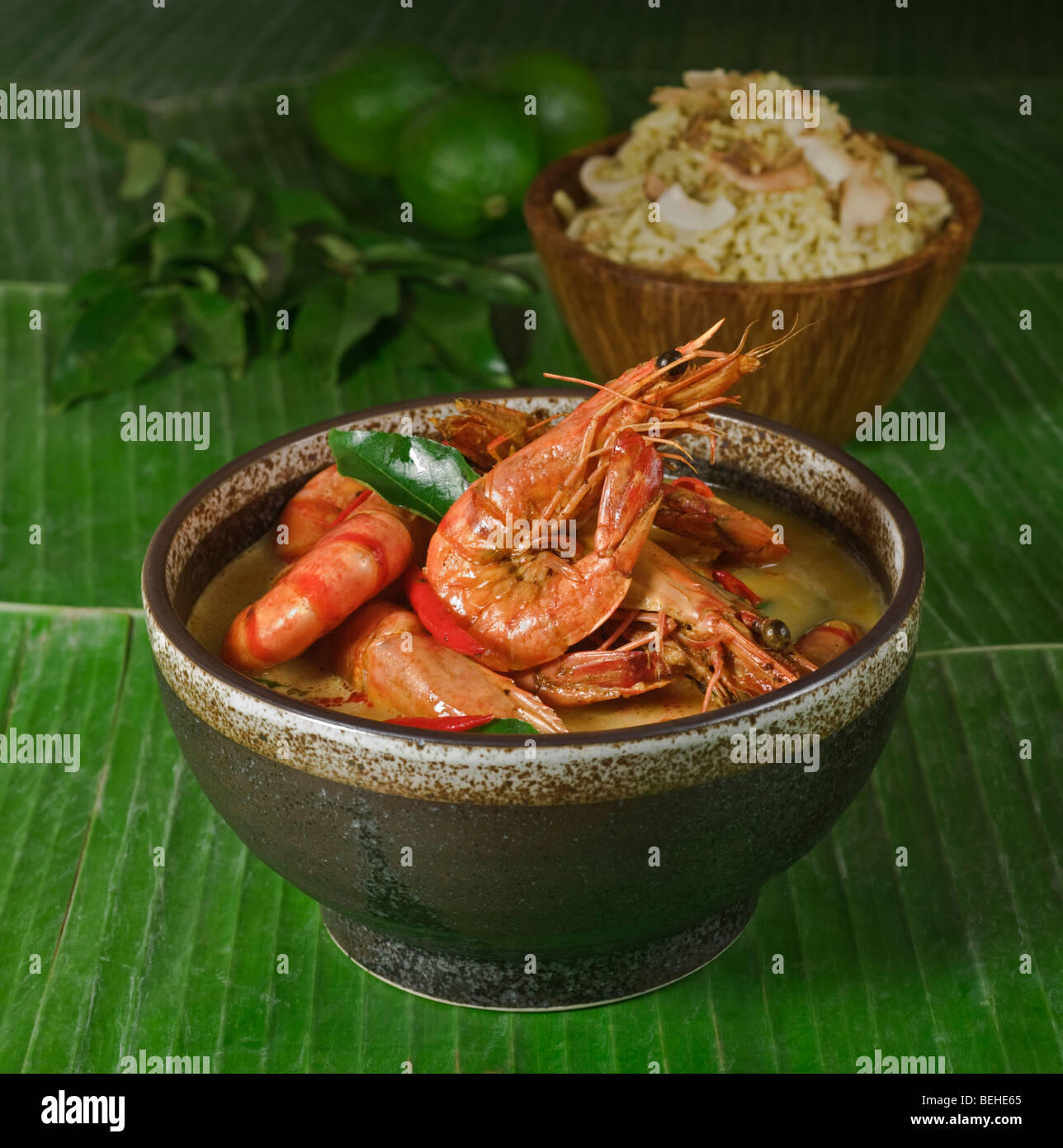 Shrimp or prawns molee South India Food Stock Photo