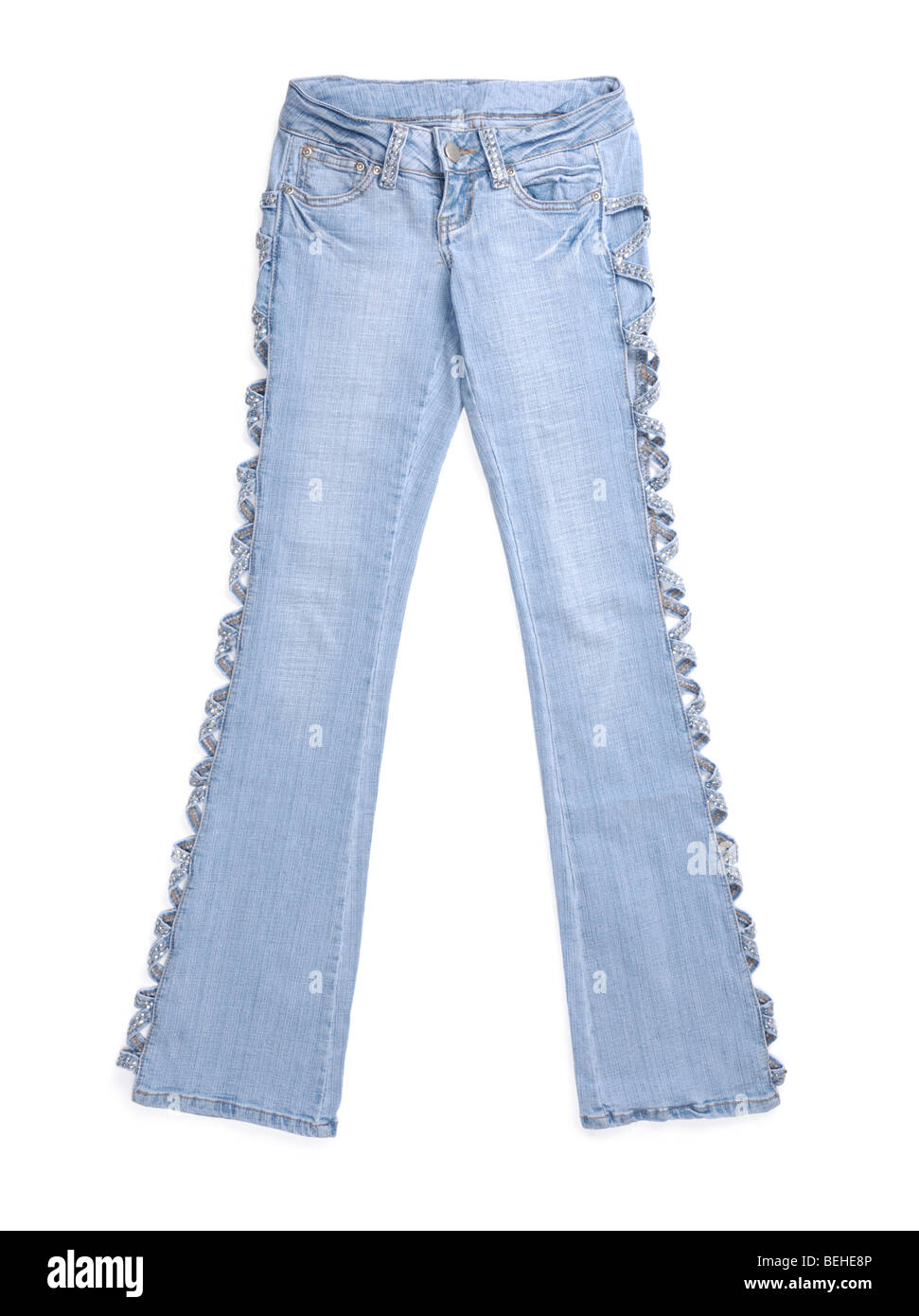 Trendy blue jeans Stock Photo Alamy