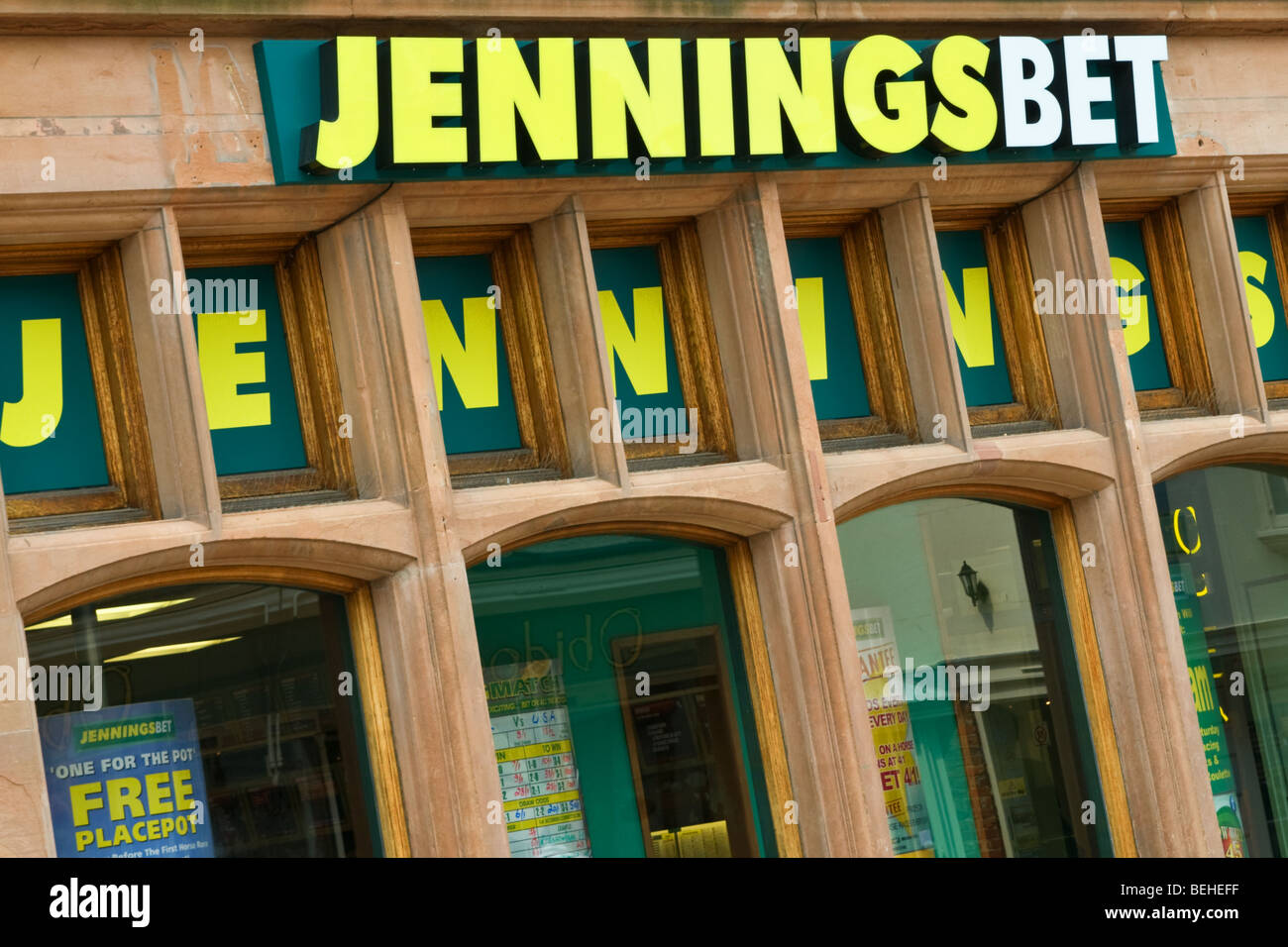 Jennings Bet high street shop sign Stock Photo Alamy