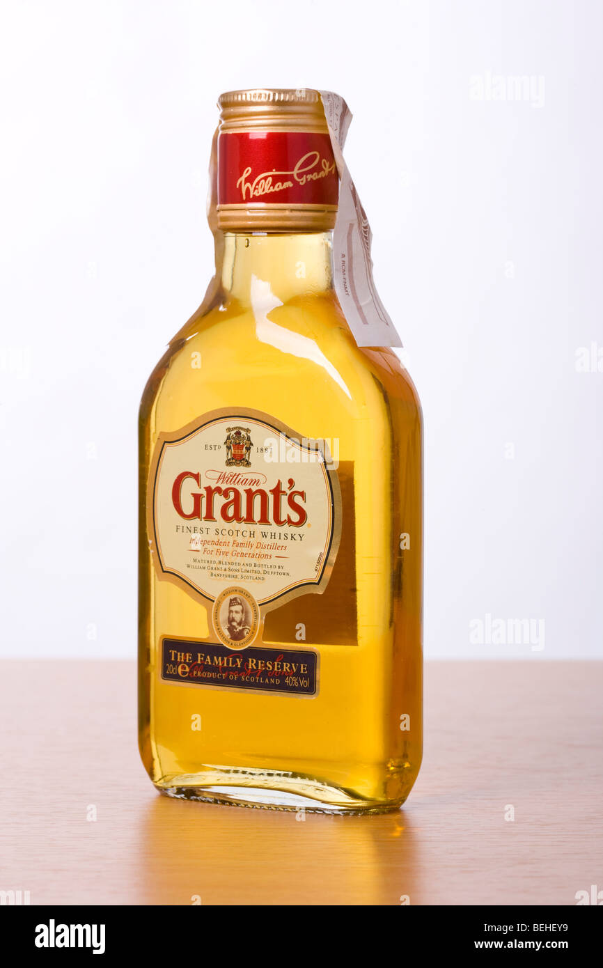 Half Bottle of Grant's Whiskey Stock Photo Alamy