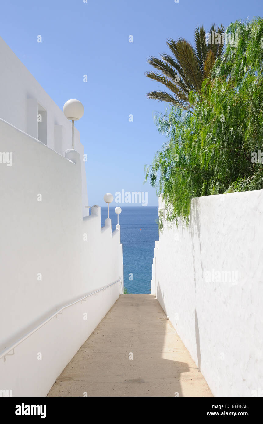 Path to the beach. Canary Island Fuerteventura, Spain Stock Photo