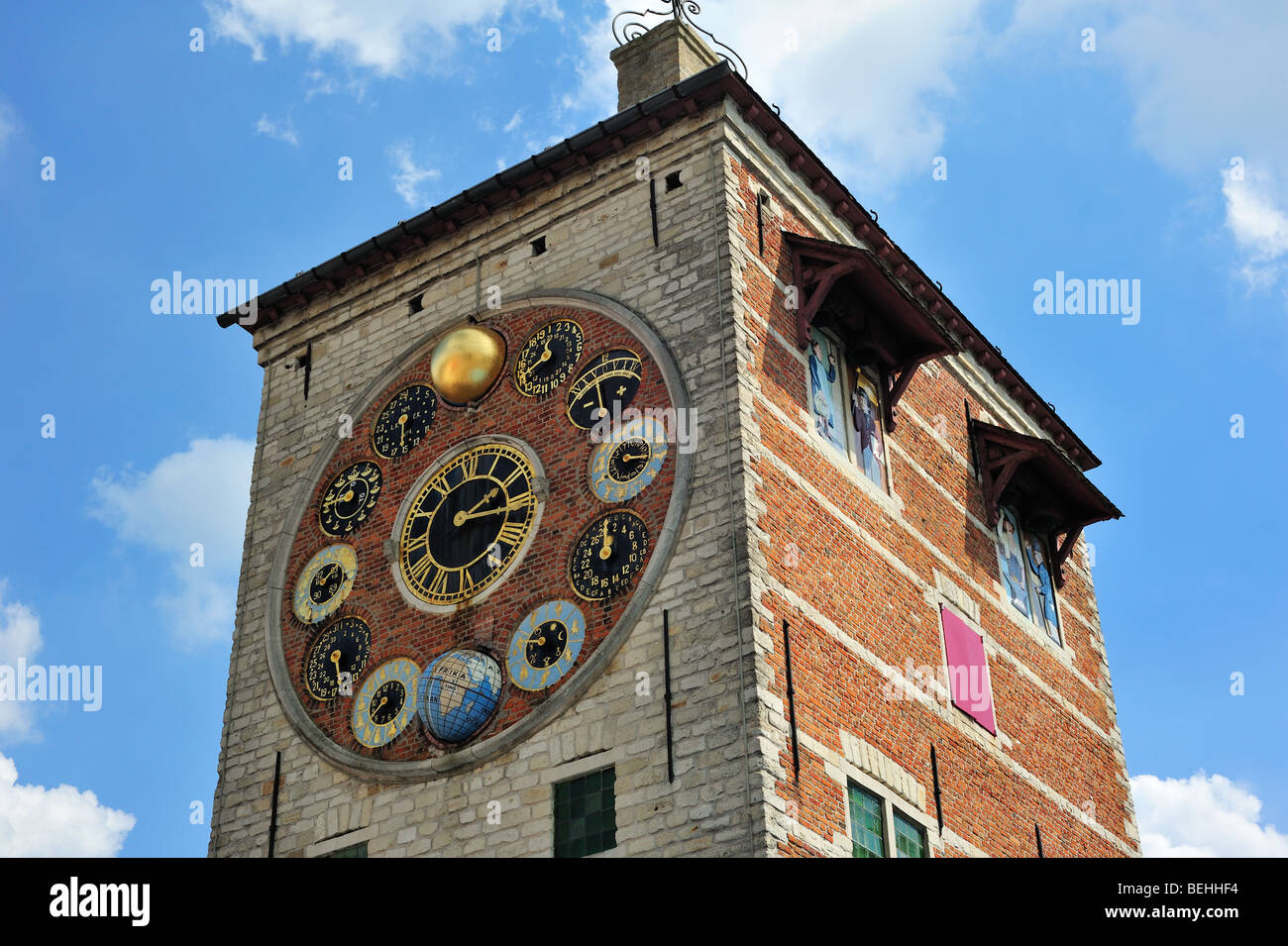 The Zimmer Tower with the Jubilee Clock, Lier, Belgium Stock Photo