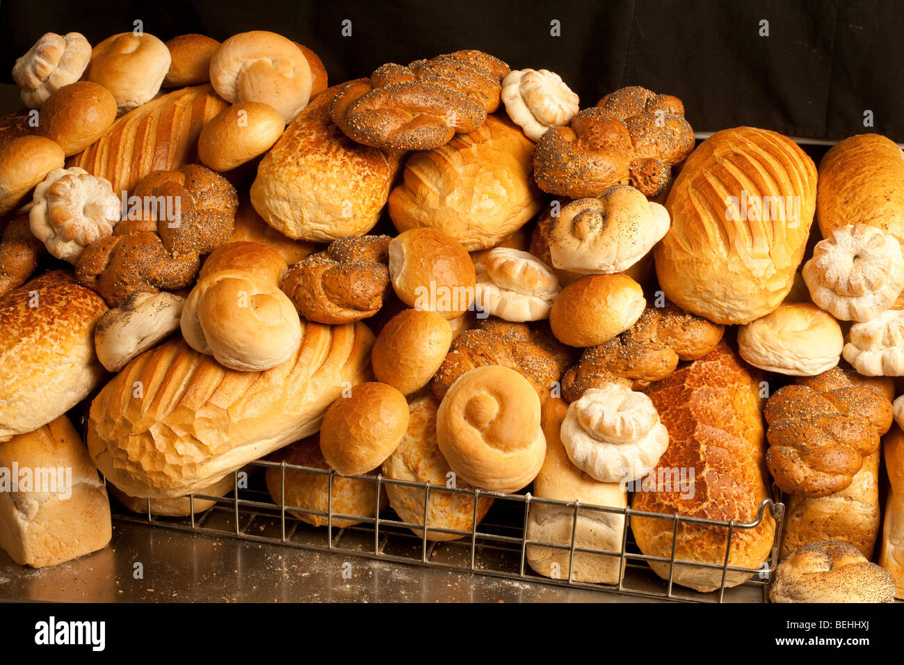selection of breads in british bakery Stock Photo Alamy
