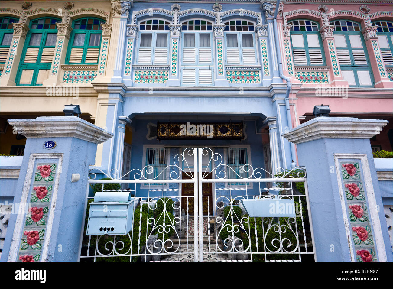 Singapore, Joo Chiat, Koon Seng Road, traditional shophouses Stock