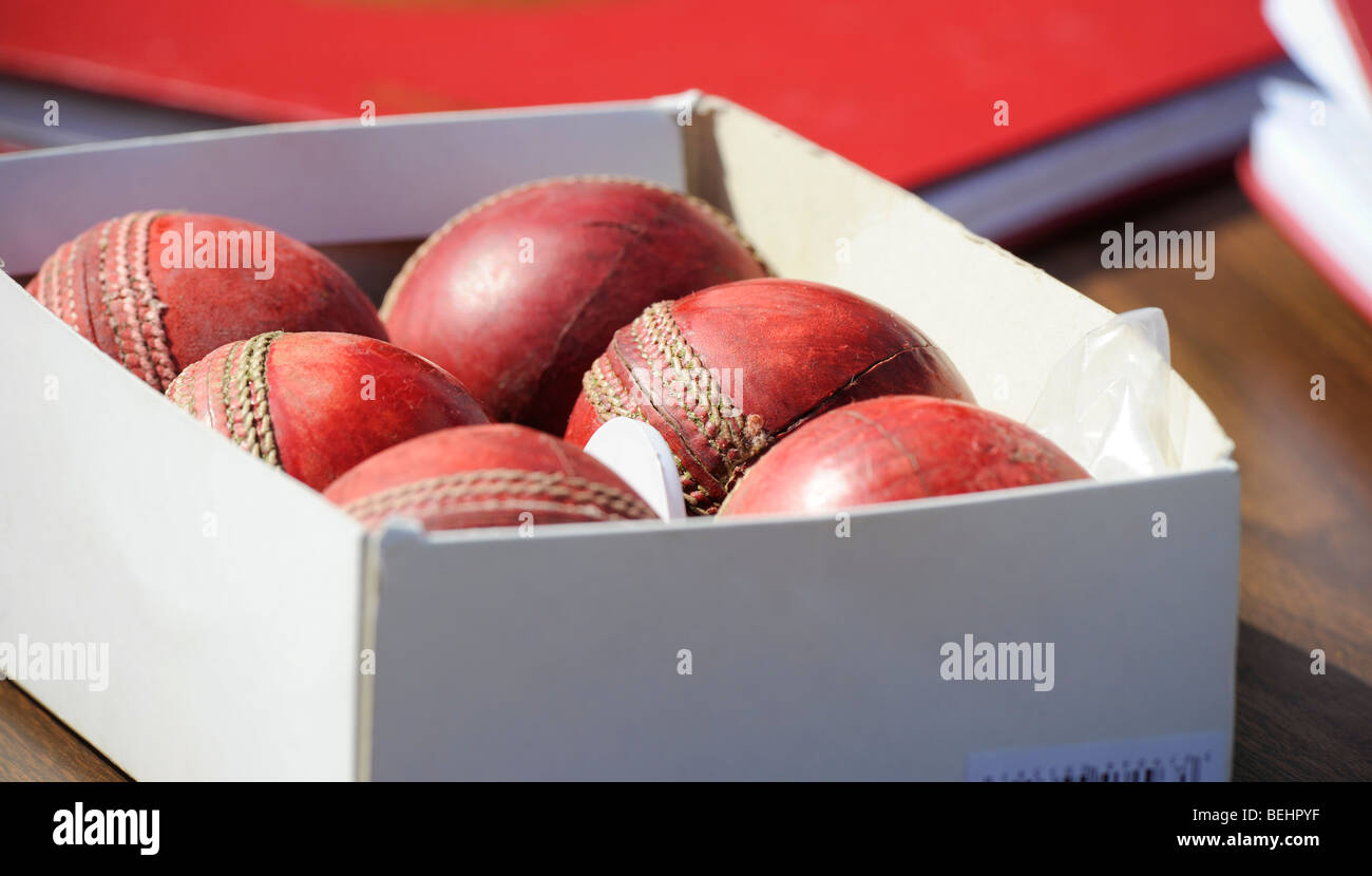 Box sporting balls red cricket ball hires stock photography and images