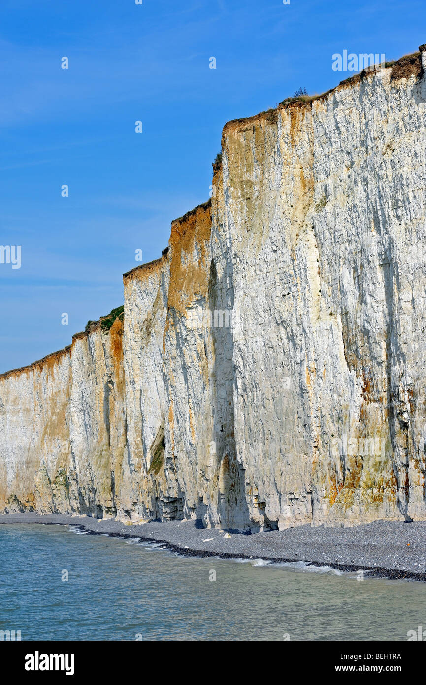 Pebble beach and the highest chalk cliffs in Europe at Criel-sur-Mer ...