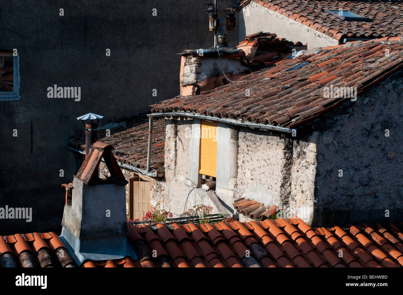 Rooftops, Le Vigan, France Stock Photo