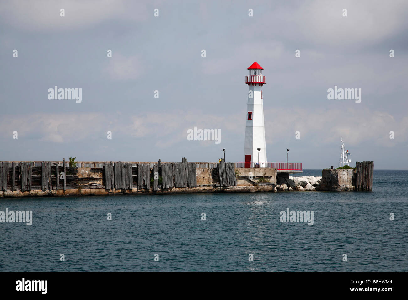 Wawatam Lighthouse on Lake Huron in Saint Ignace Michigan Great Lakes
