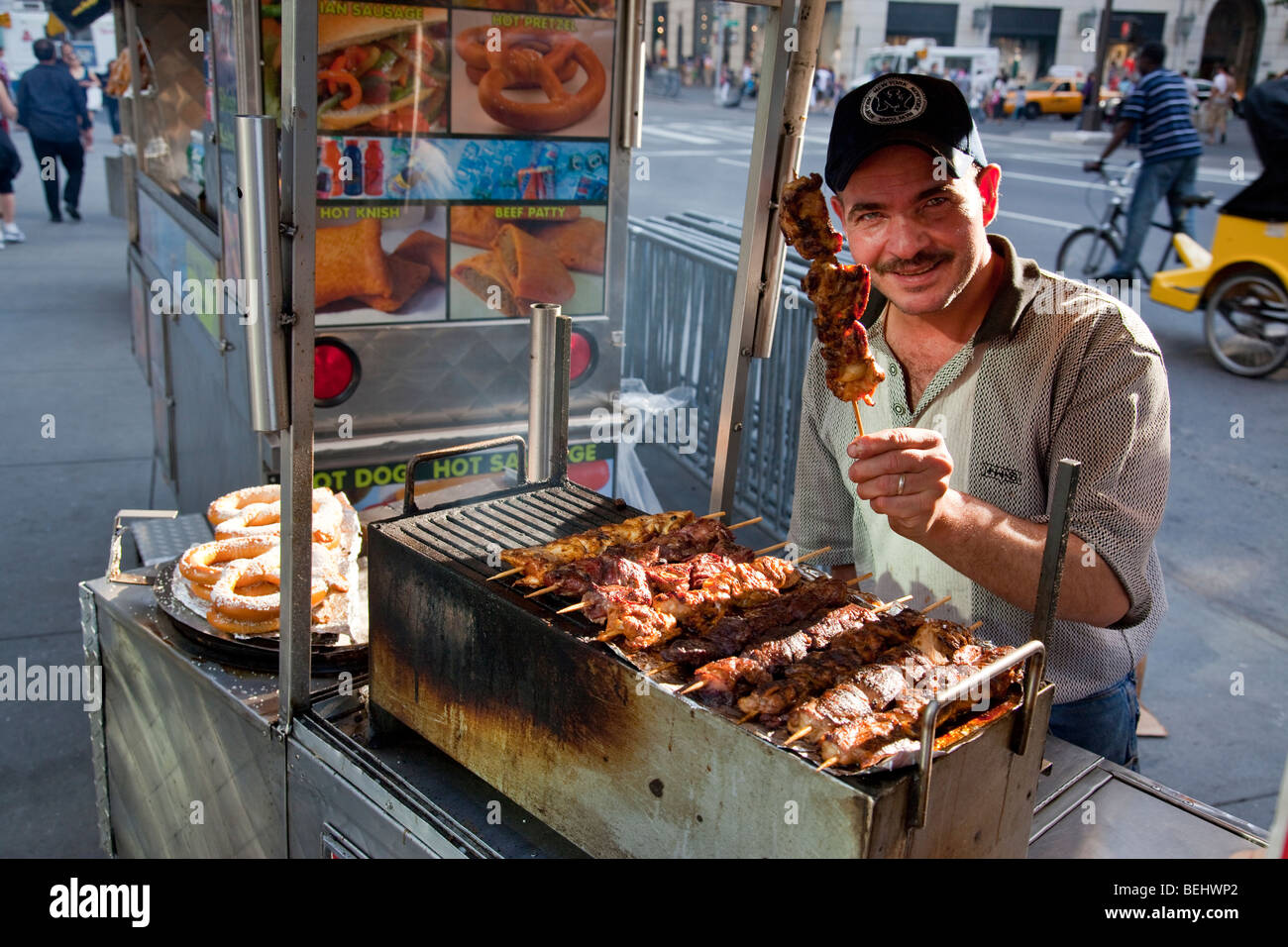 Street Food Vendor in Manhattan in New York City Stock Photo