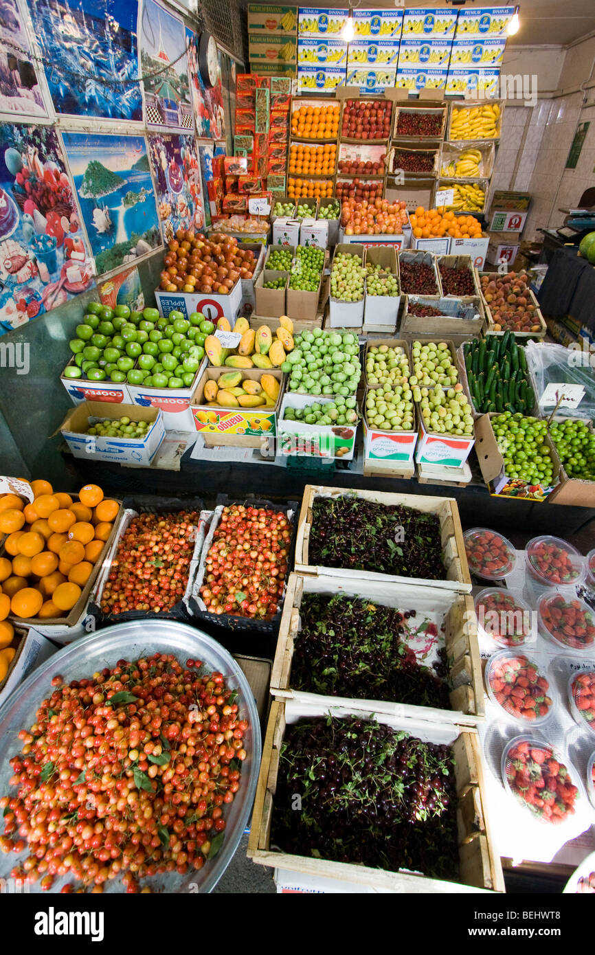 Assorted Fresh Fruit in a Fruit Market in Tehran Iran Stock Photo