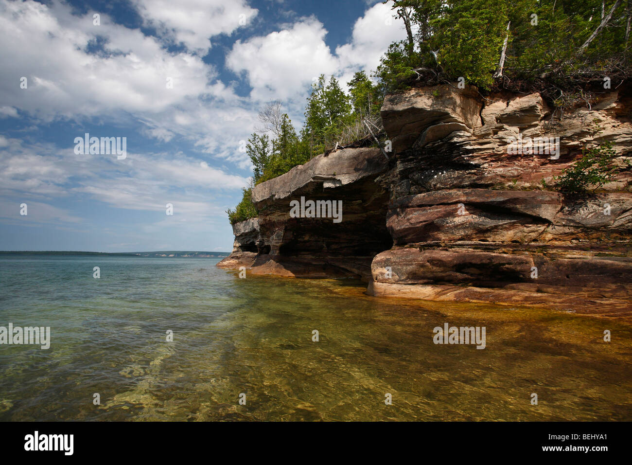 A cave on Lake Superior near Pictured Rocks Munising Michigan in USA