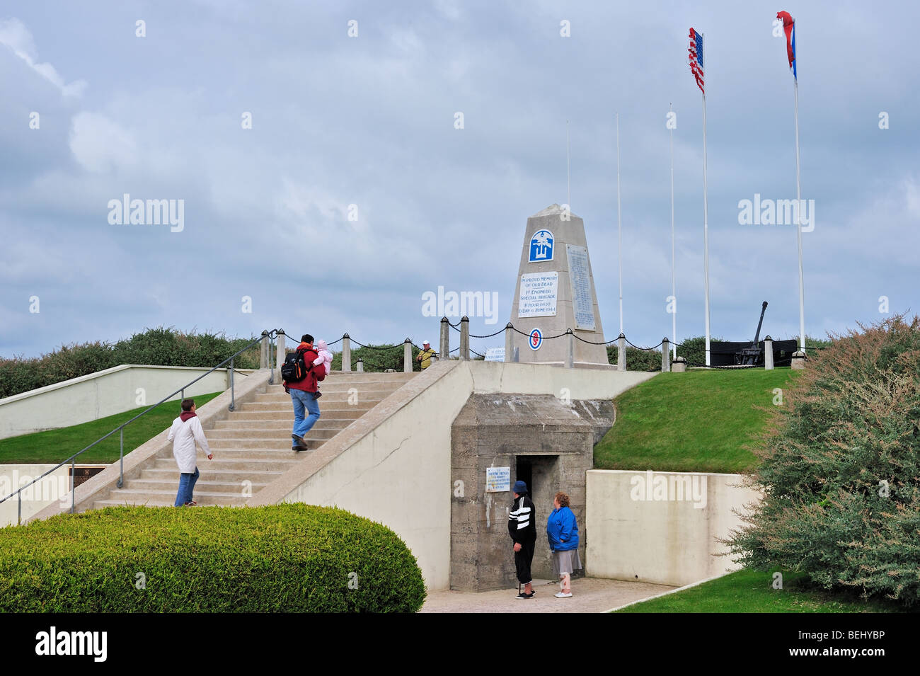 The 1st Engineer Special Brigade monument at the WW2 Utah Beach Landing