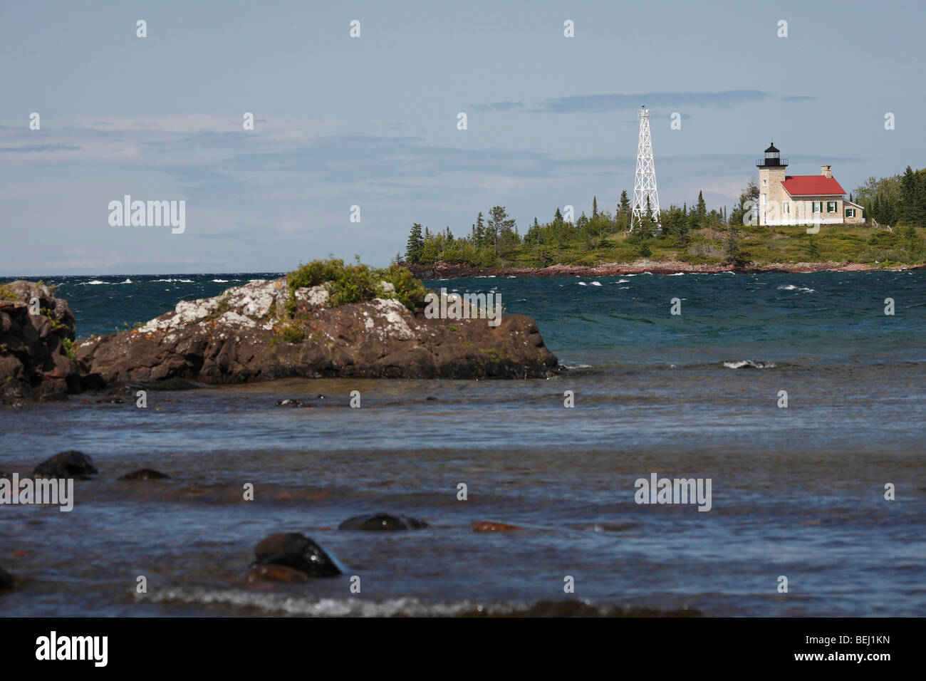 Copper Harbor Lighthouse on Lake Superior in Upper Peninsula Michigan USA nobody none hires