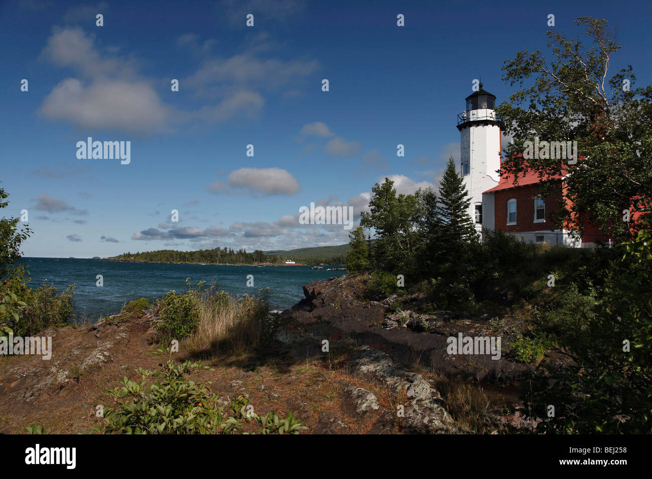 Eagle Harbor Lighthouse on Lake Superior in Upper Peninsula Michigan USA Stock Photo Alamy