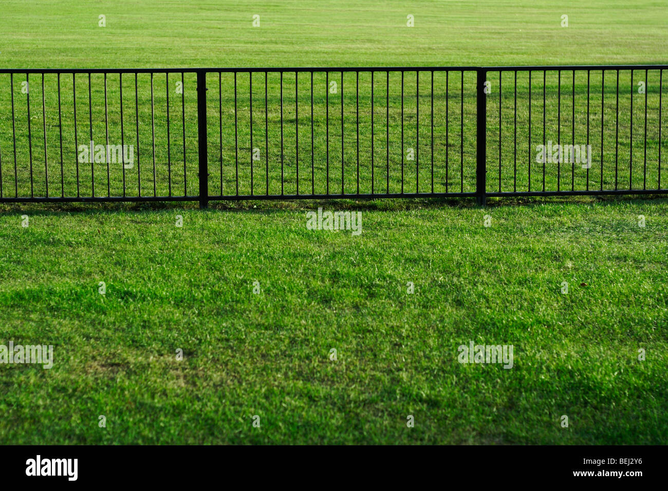 metal fence and grass Stock Photo - Alamy