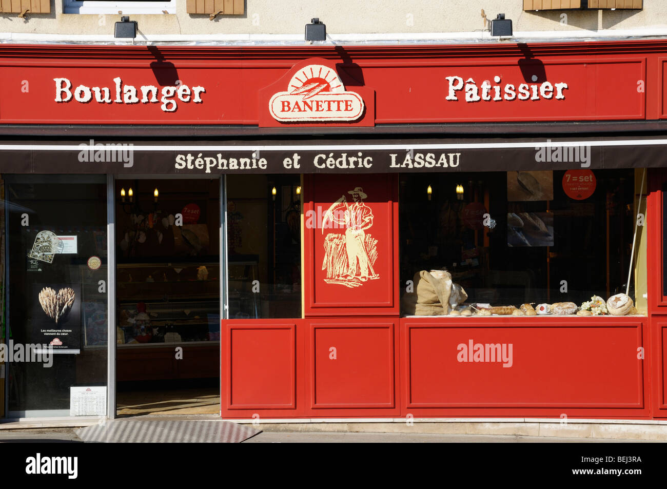 Stock photo of a french bread shop in Chabanais, France. Stock Photo