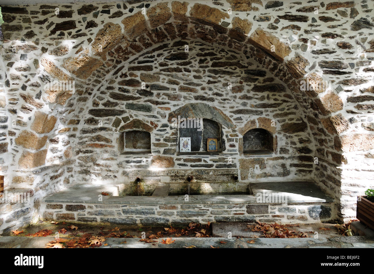 Gothic Arch part of the old water system still in use Nea Styra Evia Greece Stock Photo Alamy