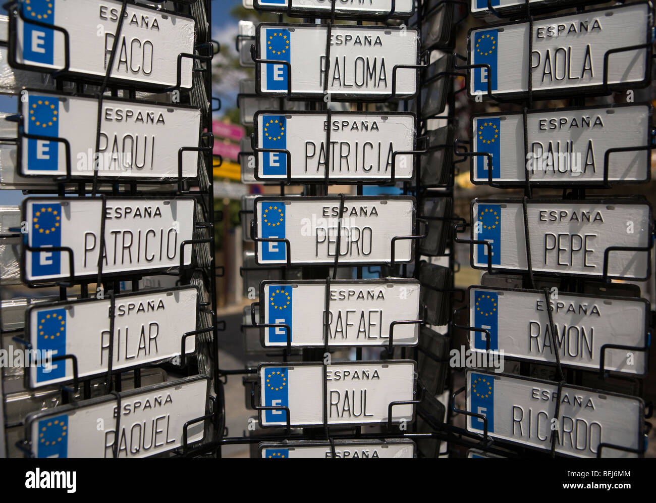 License plates with names for sale, Segovia, Spain Stock Photo Alamy