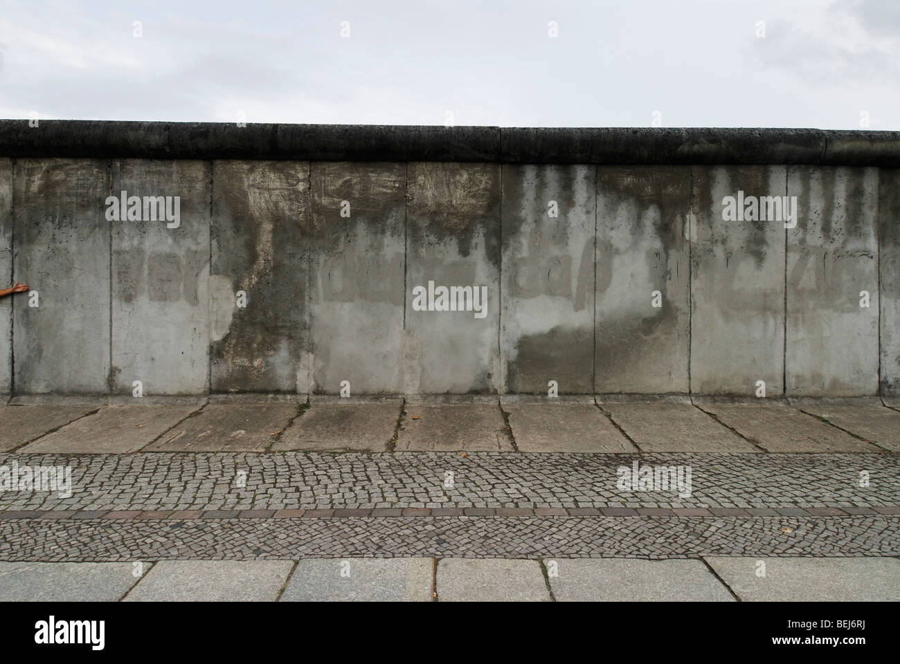 Berlin. Germany. Section of the Berlin Wall on Bernauer Strasse forms part of the Berlin Wall History Mile. Stock Photo
