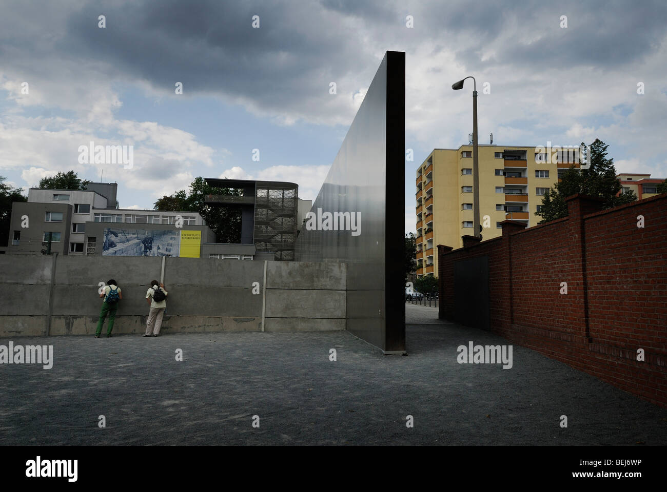 Berlin. Germany. Berlin Wall Memorial on Bernauer Strasse forms part of the Berlin Wall History Mile. Stock Photo