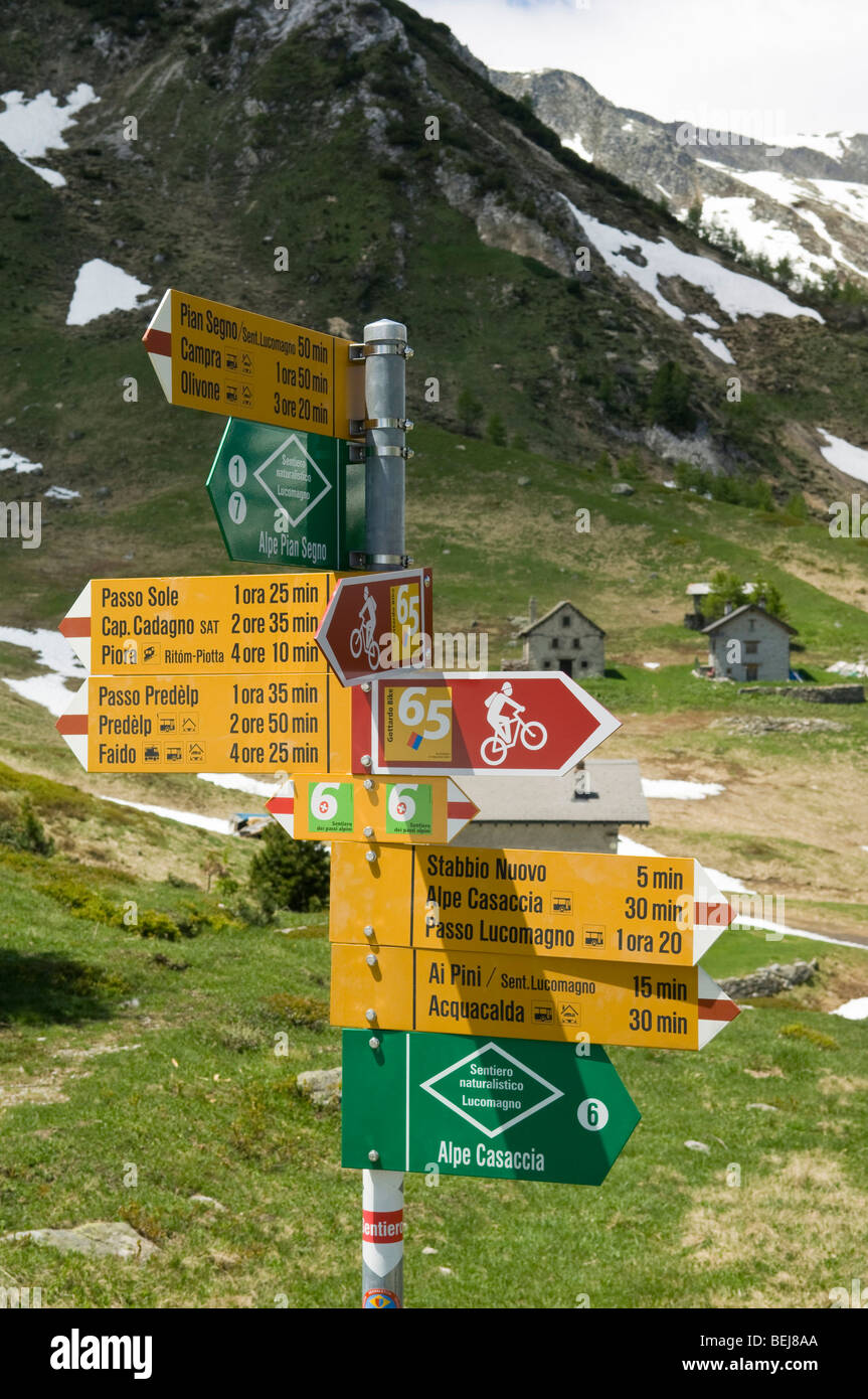 Signals, Lucomagno, Switzerland, Europe Stock Photo