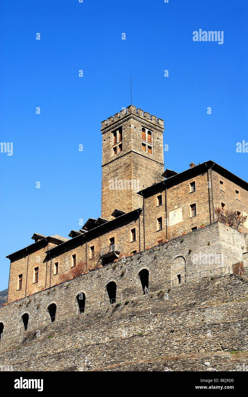 Saint Pierre Castle, Saint Pierre, Aosta province, Aosta Valley Stock Photo