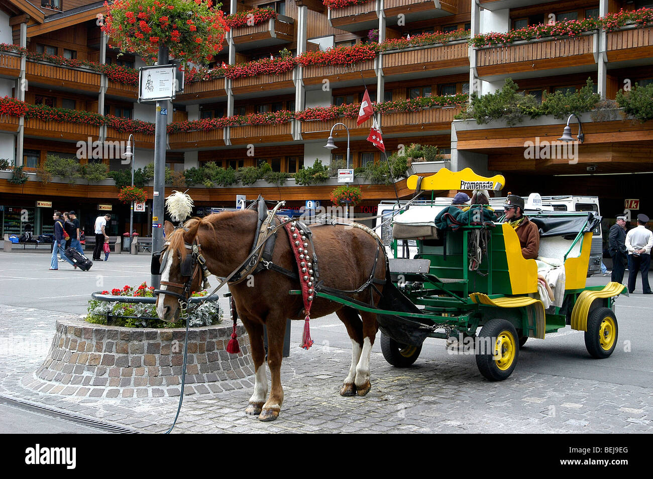 Carriage for tourists, Zermatt, Kanton Wallis, Switzerland, Europe ...