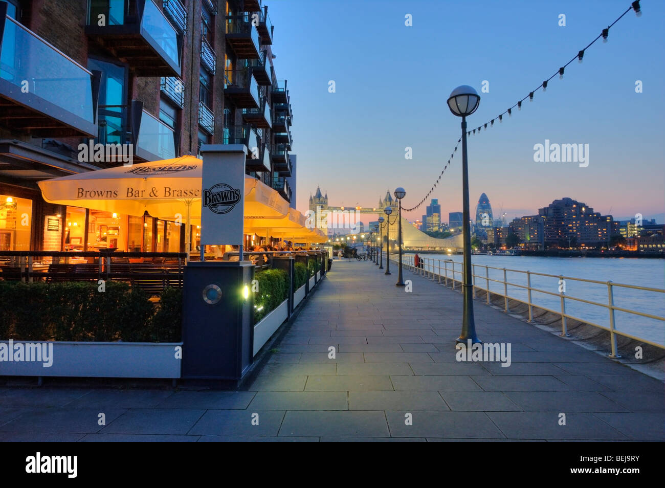 Browns Bar and brasserie on Shad Thames near Tower Bridge and the