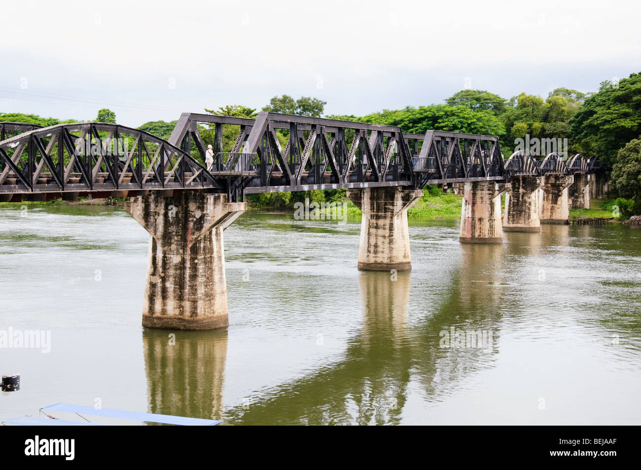 Bridge over the river Kwai, Death Railway, Kanchanaburi, Thailand Stock Photo