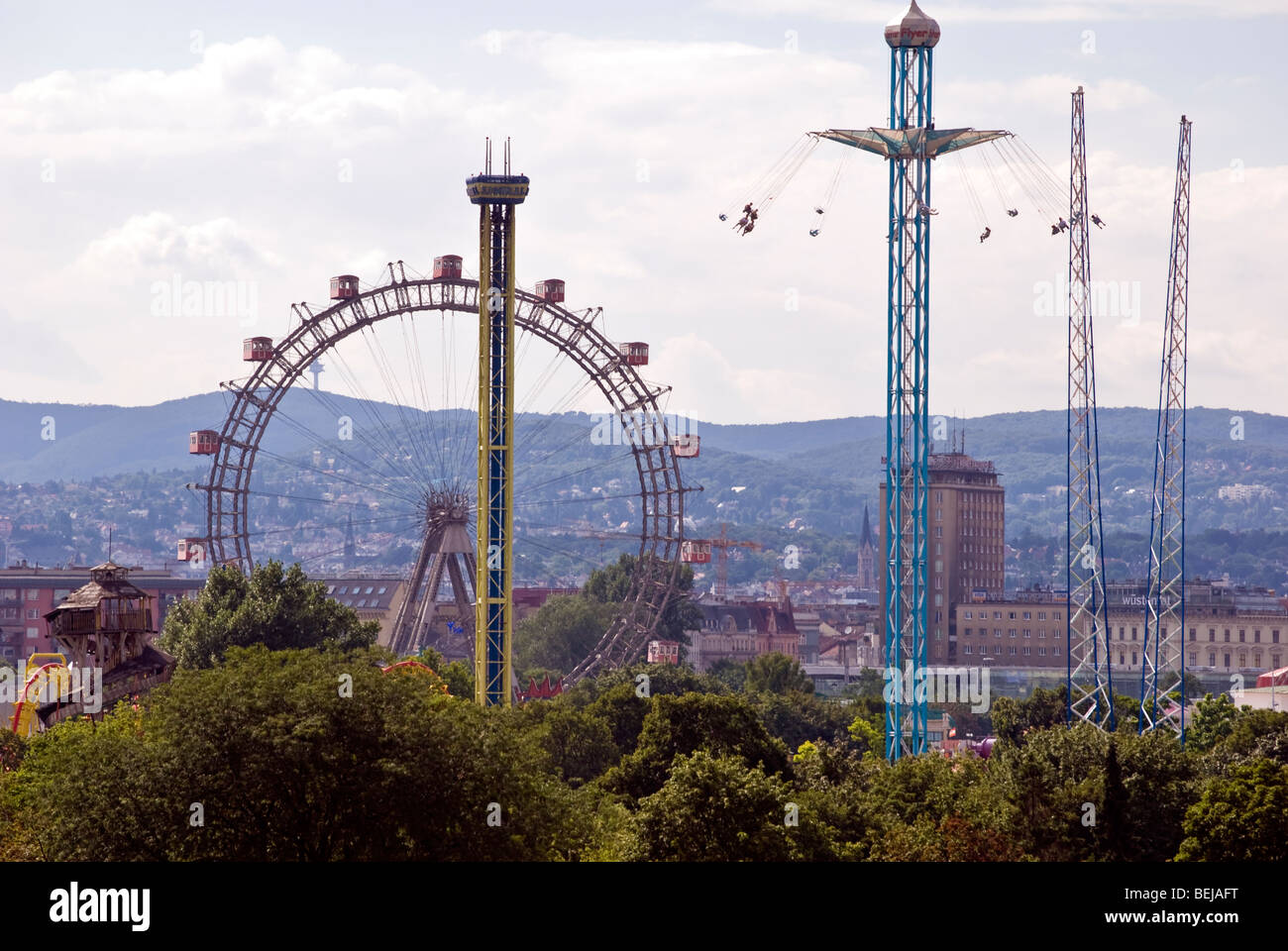 The Funfair at Prater Park, Vienna, Austria Stock Photo