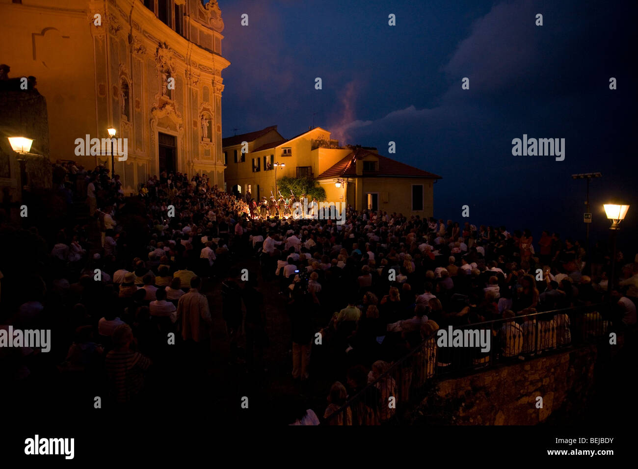 Violinist Uto Ughi in concert, Piazza dei Corallini square, Cervo, Imperia, Ligury, Italy Stock Photo
