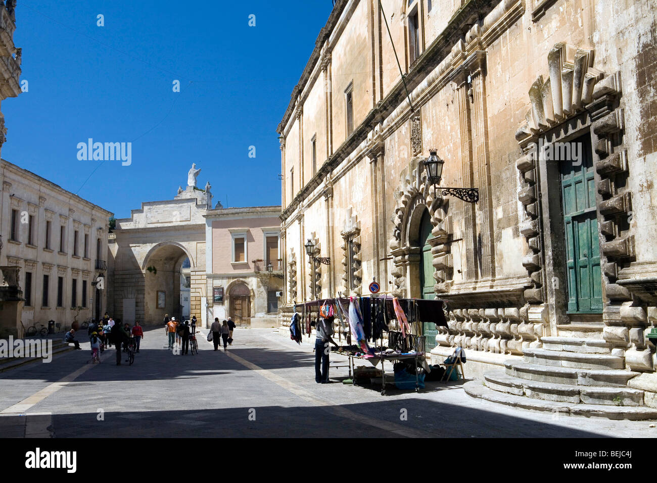 Porta Rudiae city gate, Libertini street, Lecce, Puglia, Italy Stock Photo
