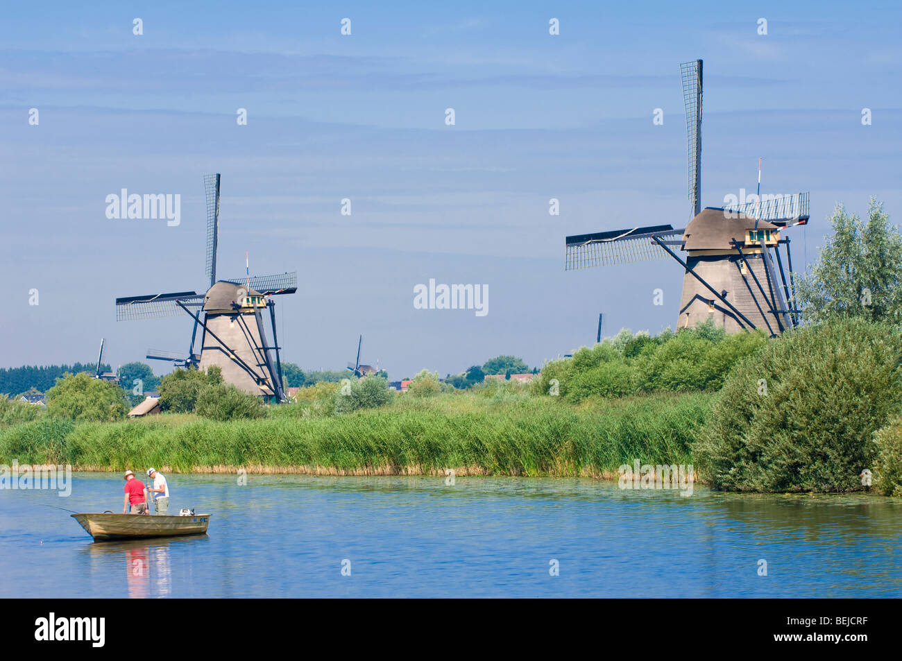 Kinderdijk, Windmills, Netherlands Stock Photo