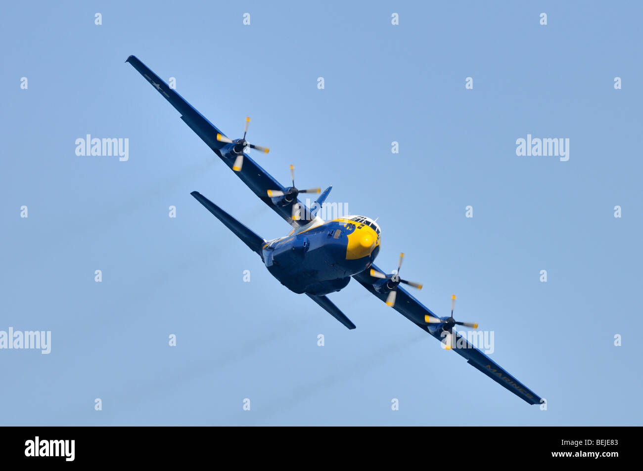 'Fat Albert' US Marine Corp - Navy Blue Angels aerobatic team. Lockheed-Martin C-130T Hercules Stock Photo