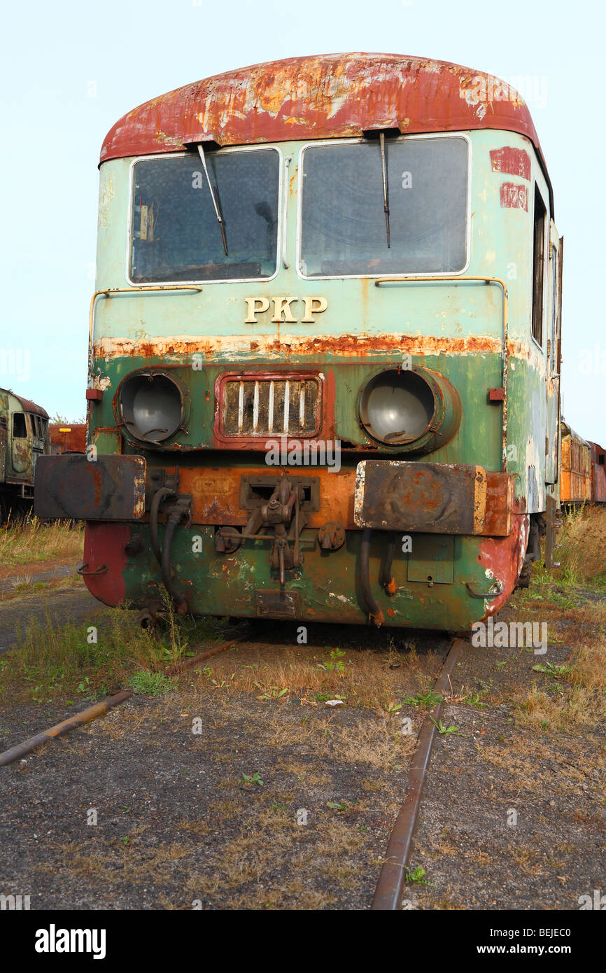 Abandoned old locomotive Stock Photo