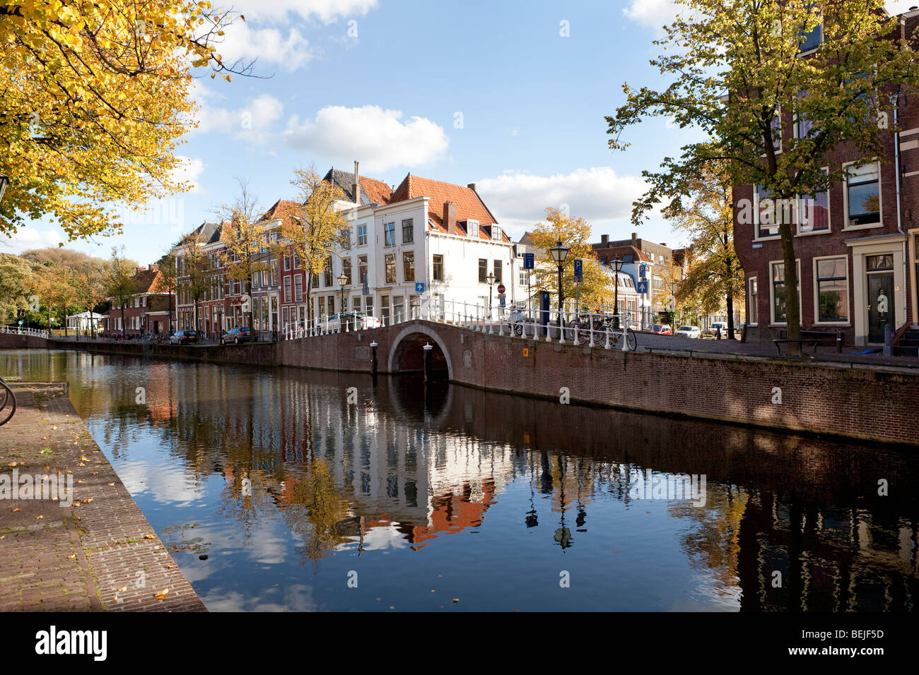 Rapenburg Canal in Leiden, Holland Stock Photo