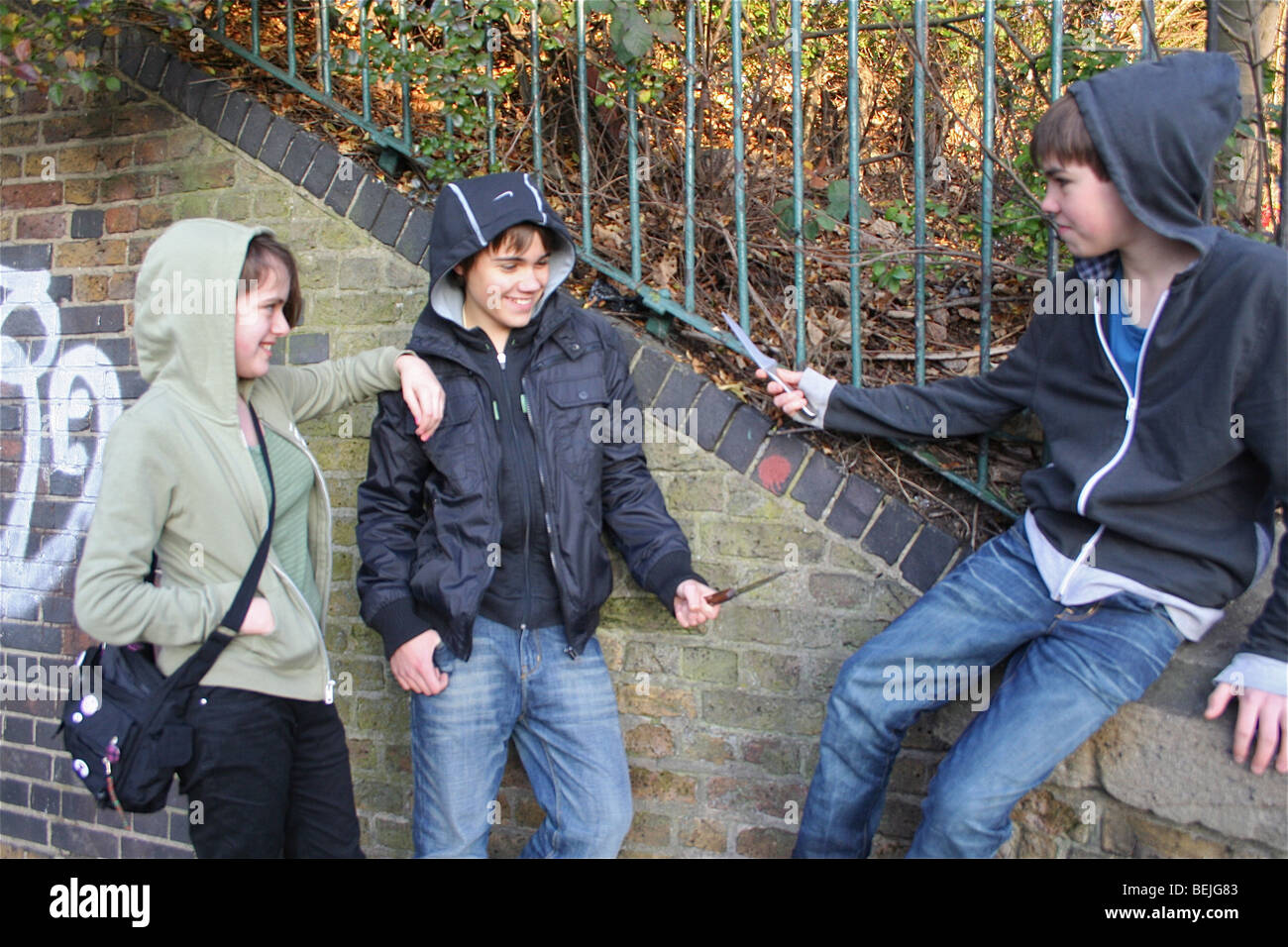 kids with knives Stock Photo Alamy