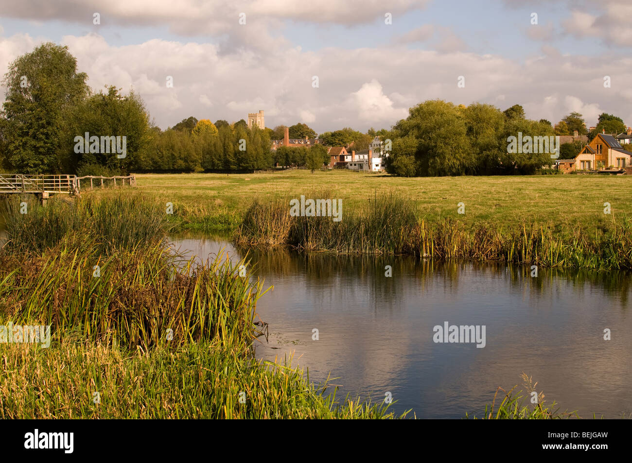 The River Stour running through Sudbury Common in Suffolk, England Stock Photo