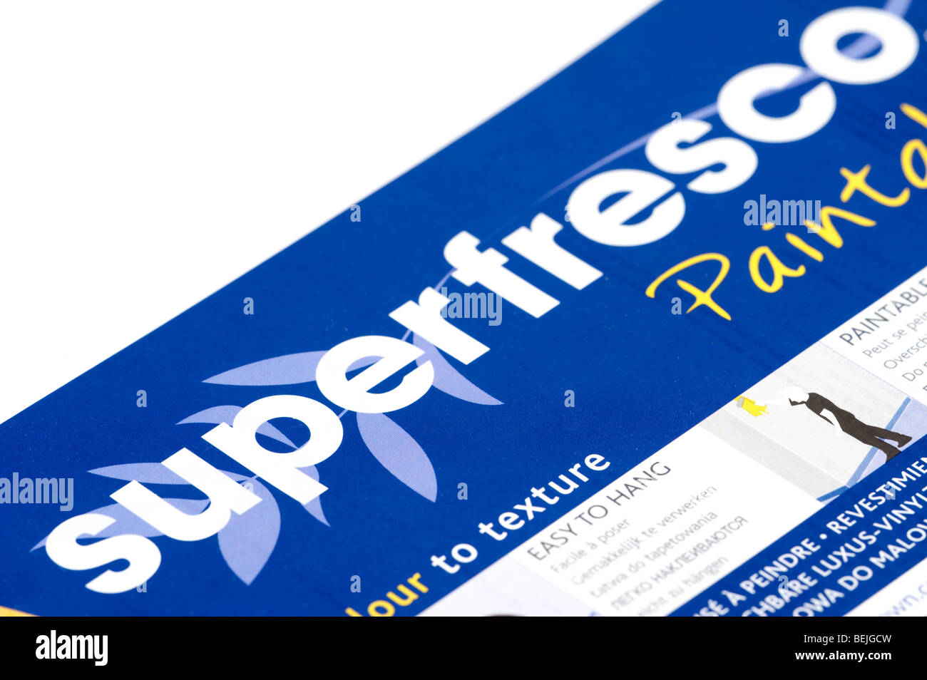 Superfresco wallpaper label Stock Photo Alamy