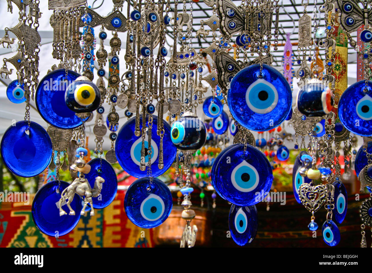 Evil Eye Souvenir Shop in the Grand Bazzar, Istanbul, Turkey Stock Photo