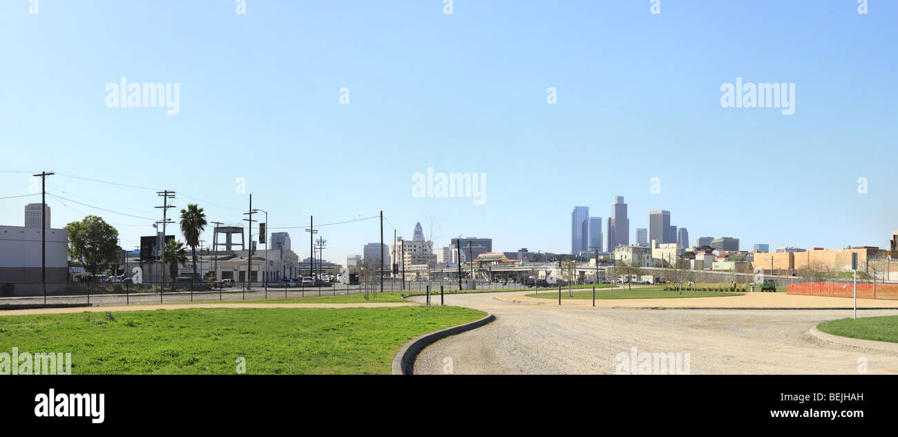 Panoramic Stitch Los Angeles Downtown Skyline Stock Photo Alamy