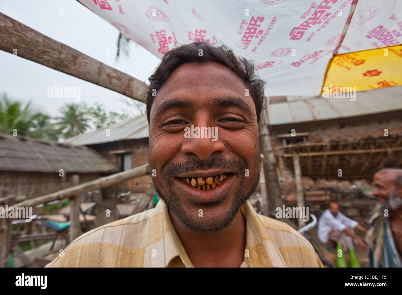 Bangladeshi man chewing Paan in Bagerhat Bangladesh Stock