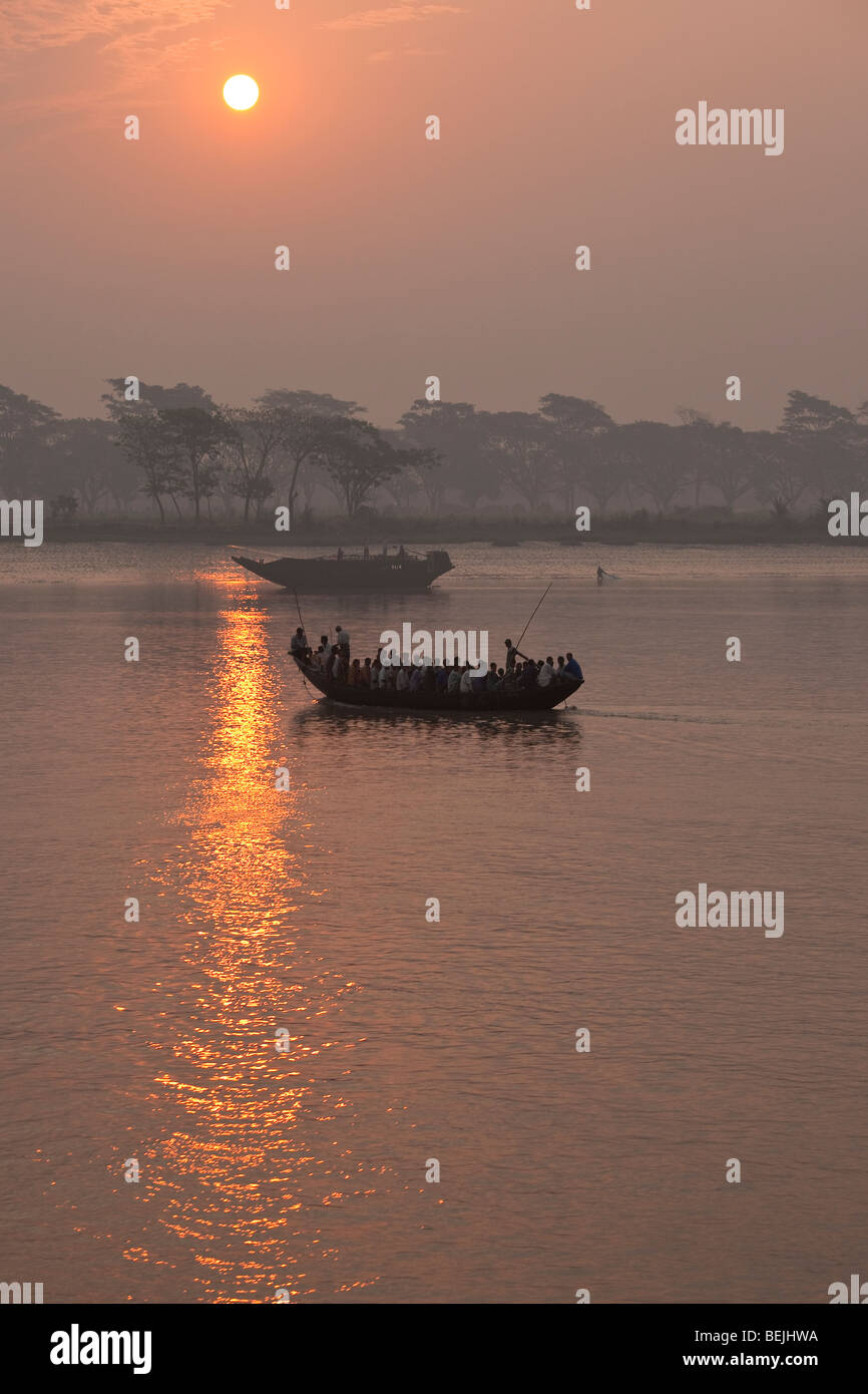Boat on the Buriganga River in Bangladesh Stock Photo
