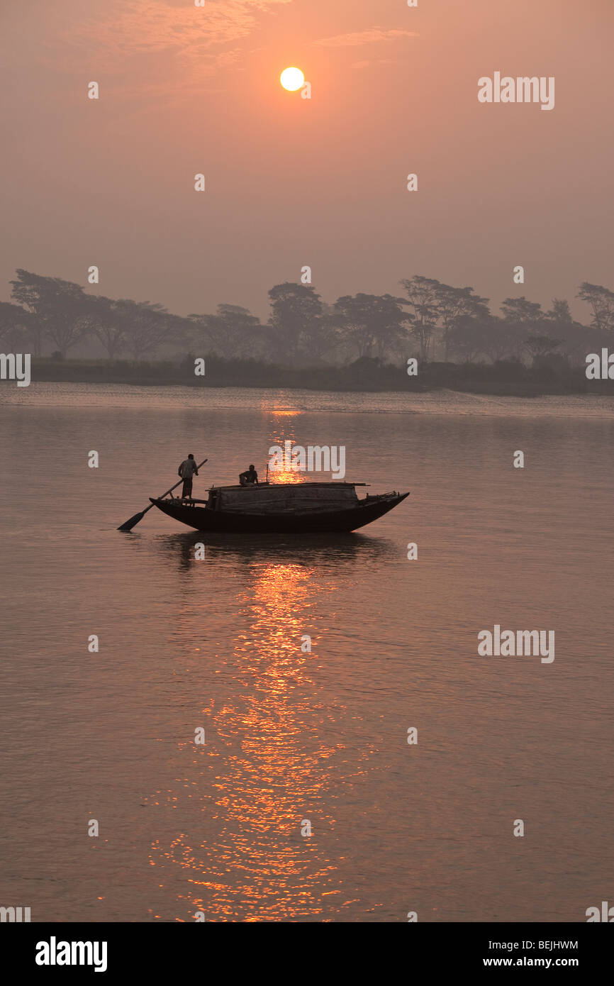 Boat on the Buriganga River in Bangladesh Stock Photo