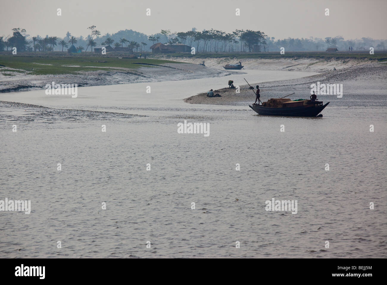 Seen from the Rocket: Brahmaputra River in Bangladesh Stock Photo