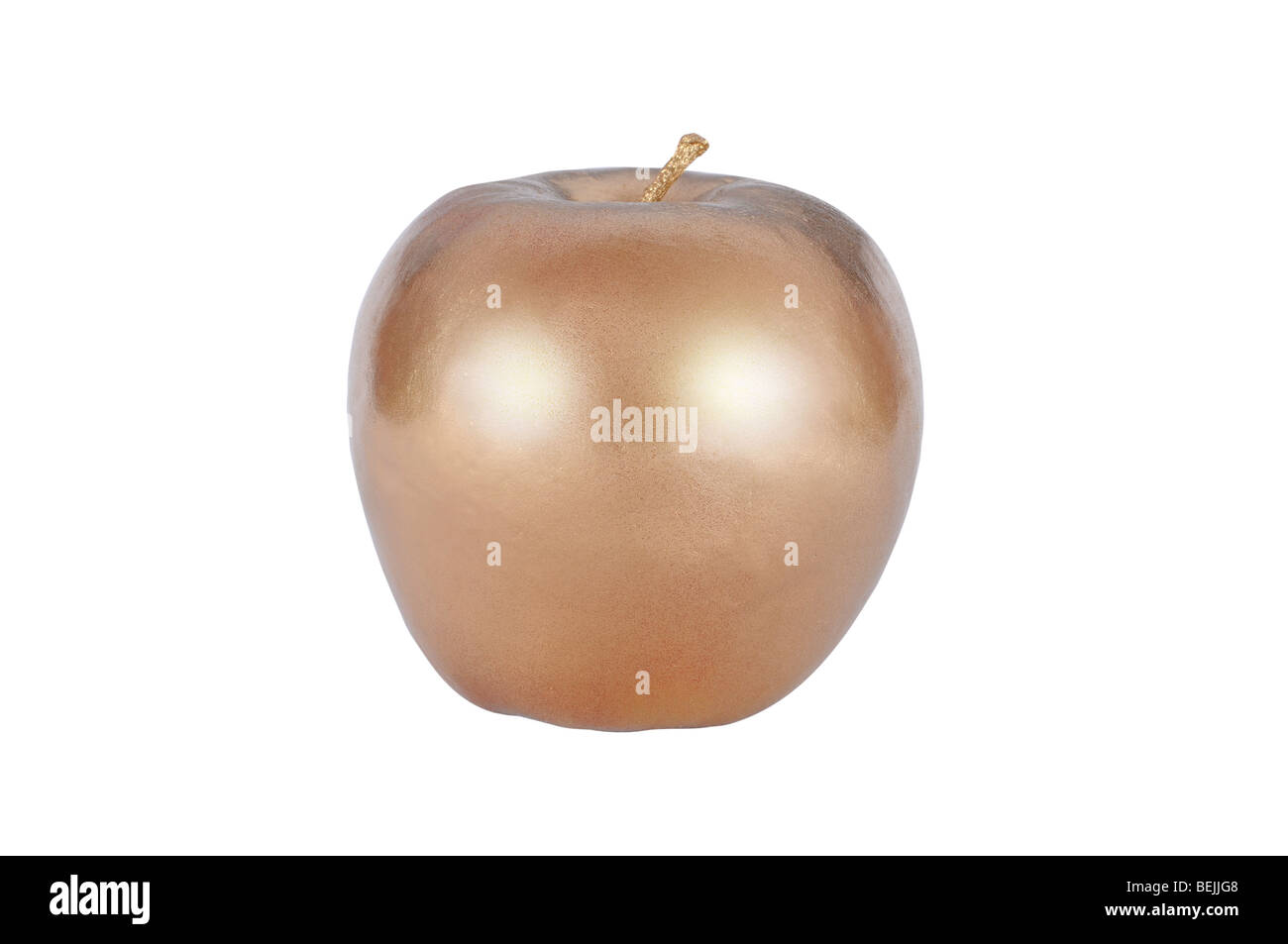 Golden apple isolated on white background. Stock Photo