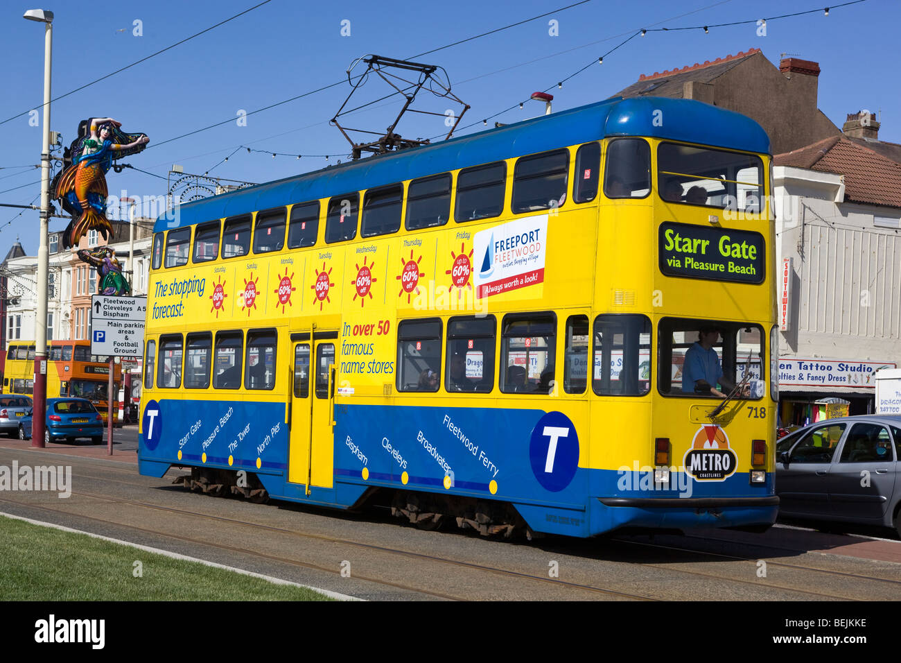 Tram Car Blackpool England Stock Photo