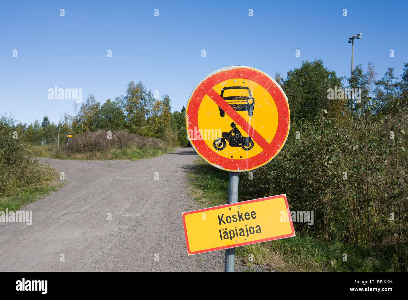 No entry for powerdriven vehicles traffic sign Stock Photo Alamy