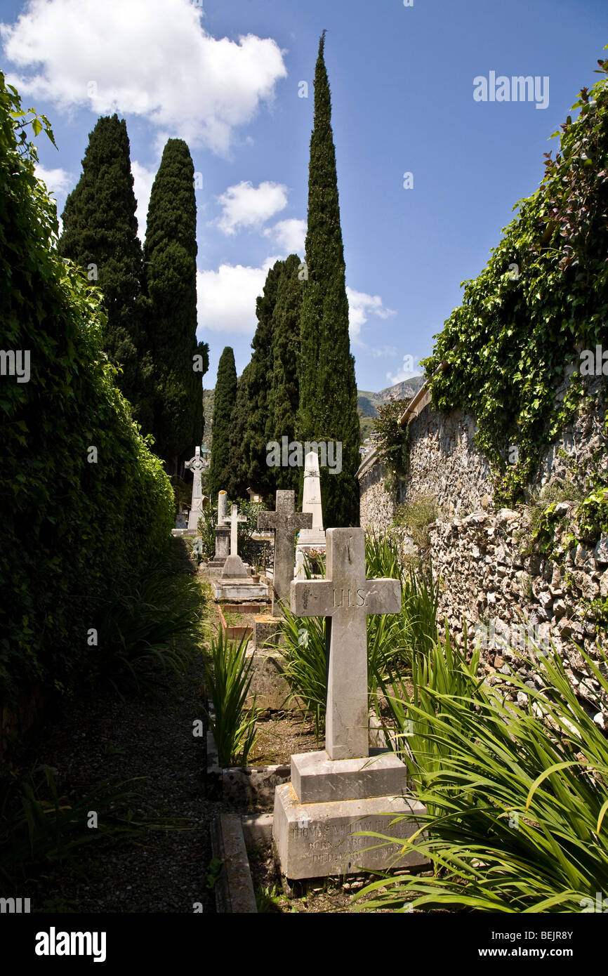 Cimitero degli stranieri, Taormina, Sicily, Italy Stock Photo